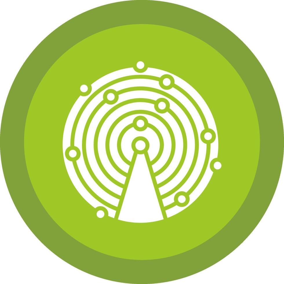 Sonar Glyph Due Circle Icon Design vector