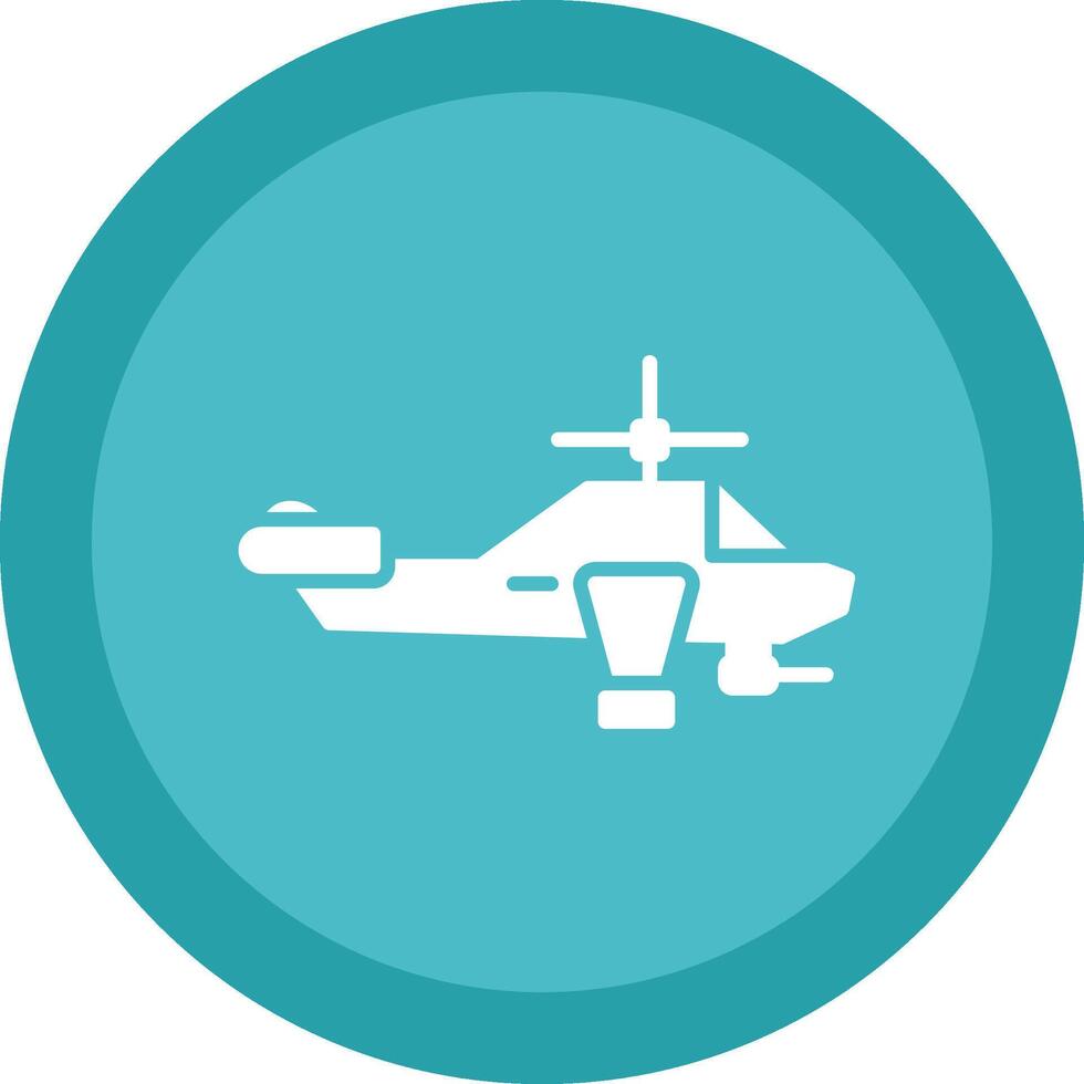 Heliciopter Glyph Due Circle Icon Design vector