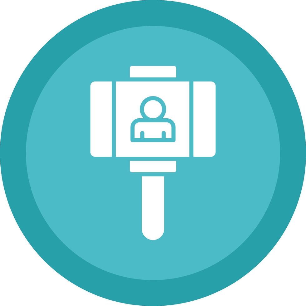Vlogger Glyph Due Circle Icon Design vector