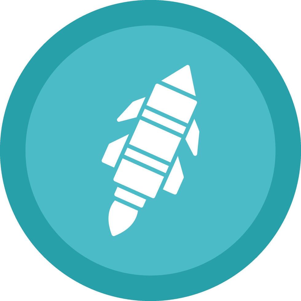 Missile Glyph Due Circle Icon Design vector