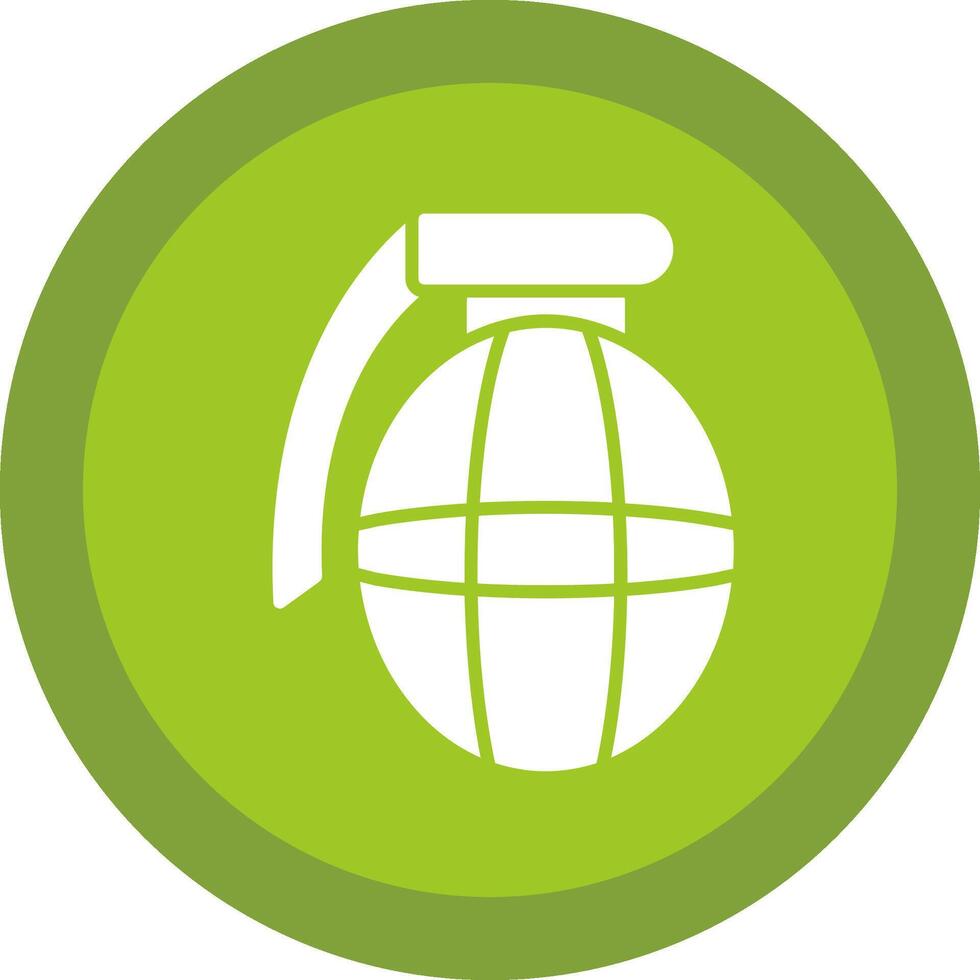 Grenade Glyph Due Circle Icon Design vector