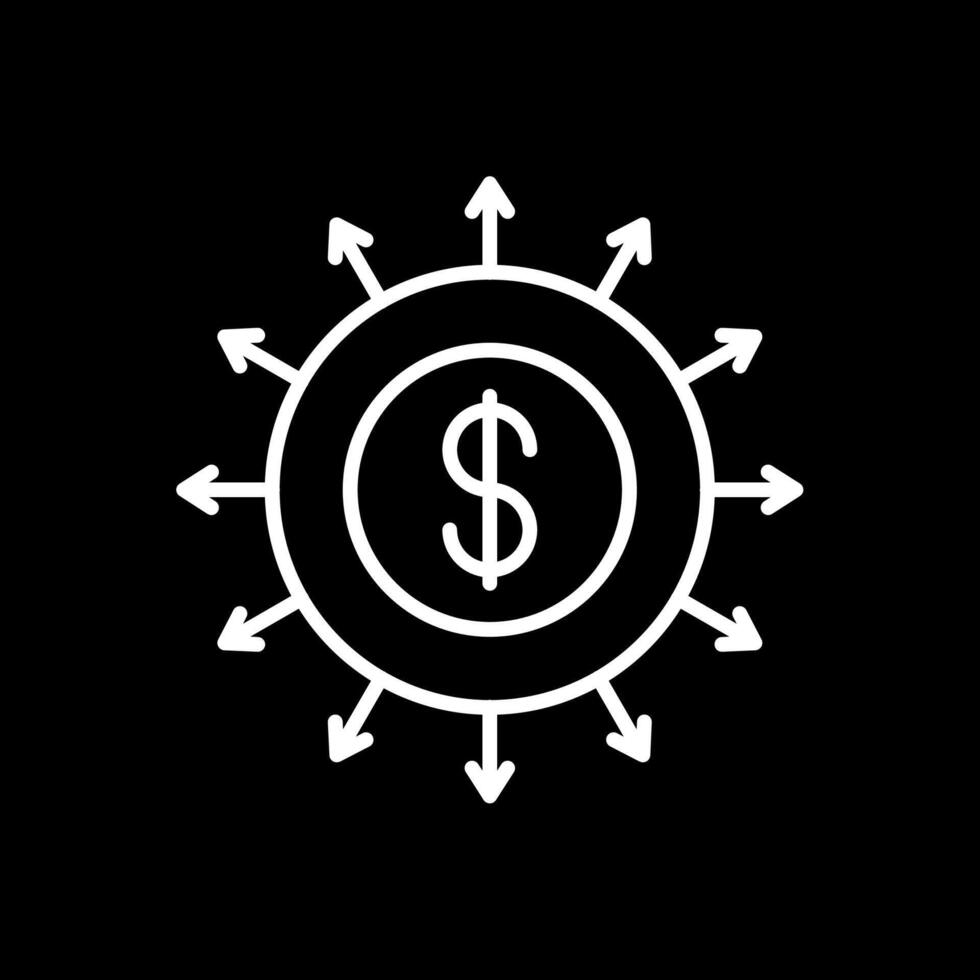 Budget Spending Line Inverted Icon Design vector