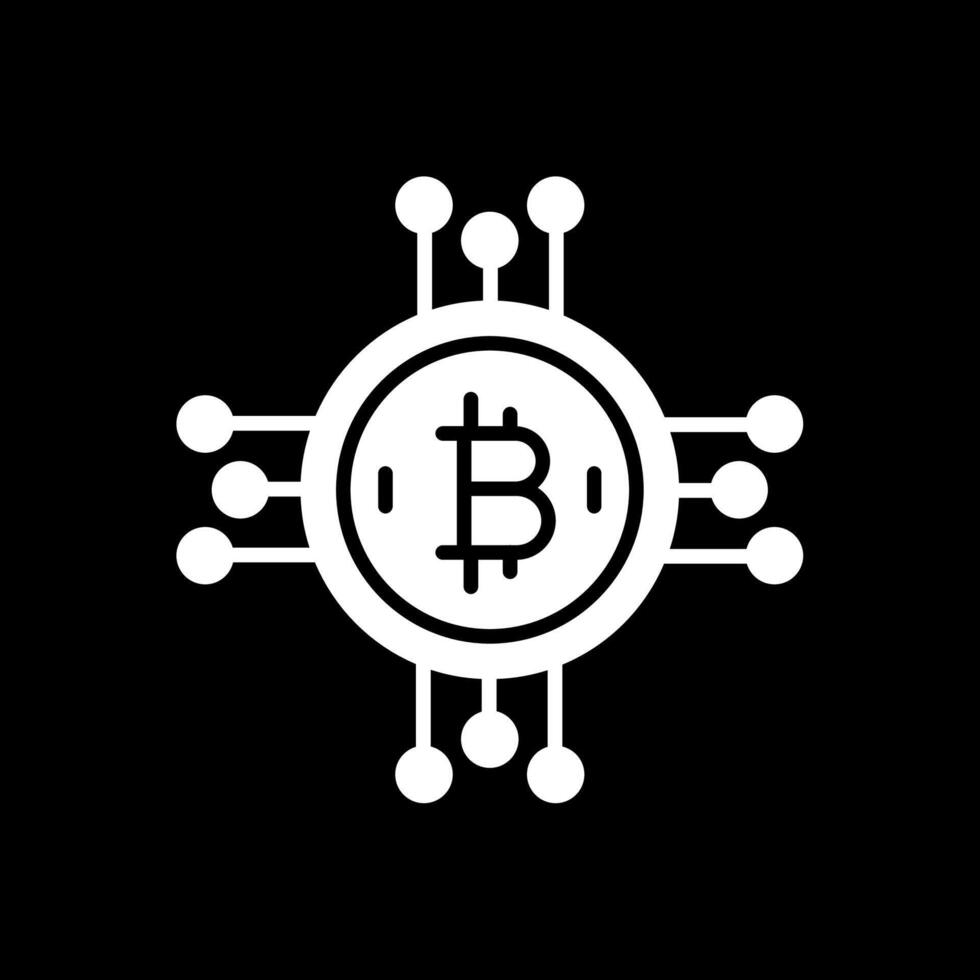 Bitcoin Bitcoin Glyph Inverted Icon Design vector