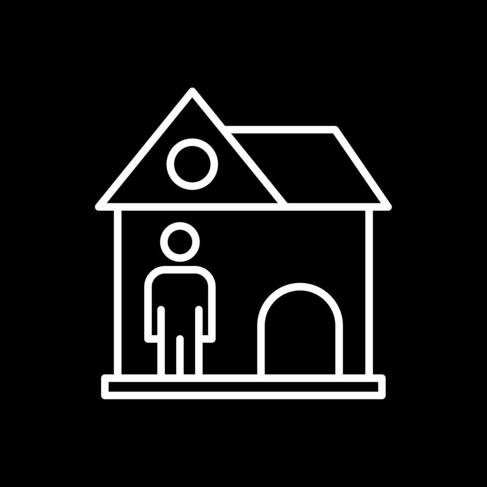 Landlord Line Inverted Icon Design vector