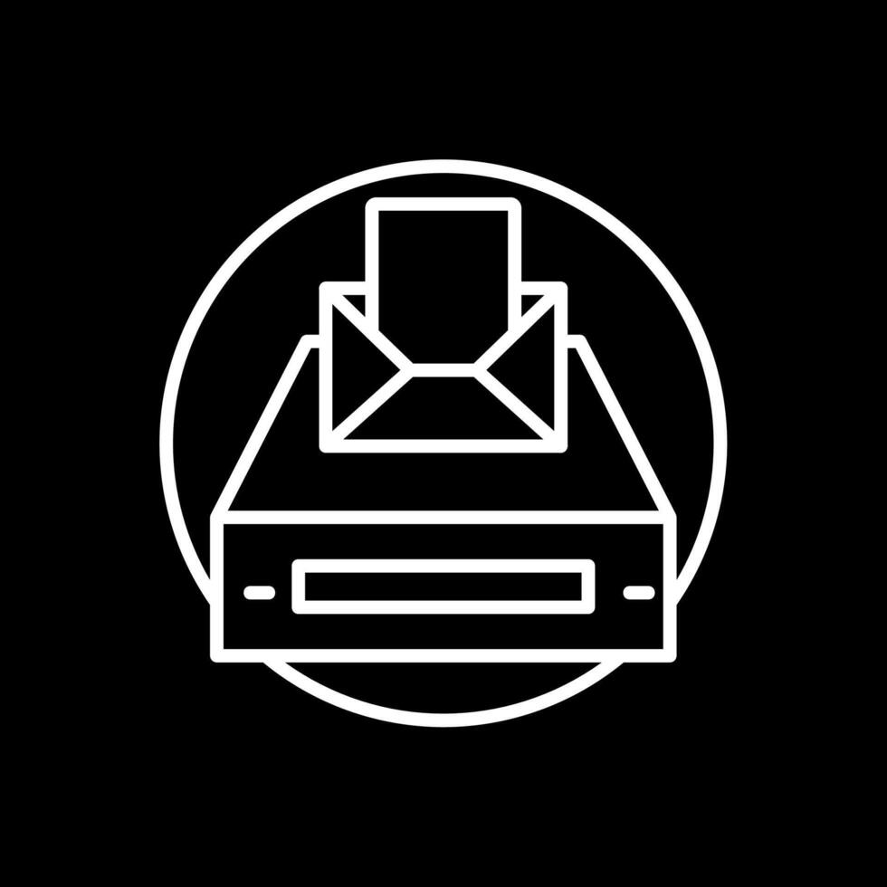 Project Inbox Line Inverted Icon Design vector