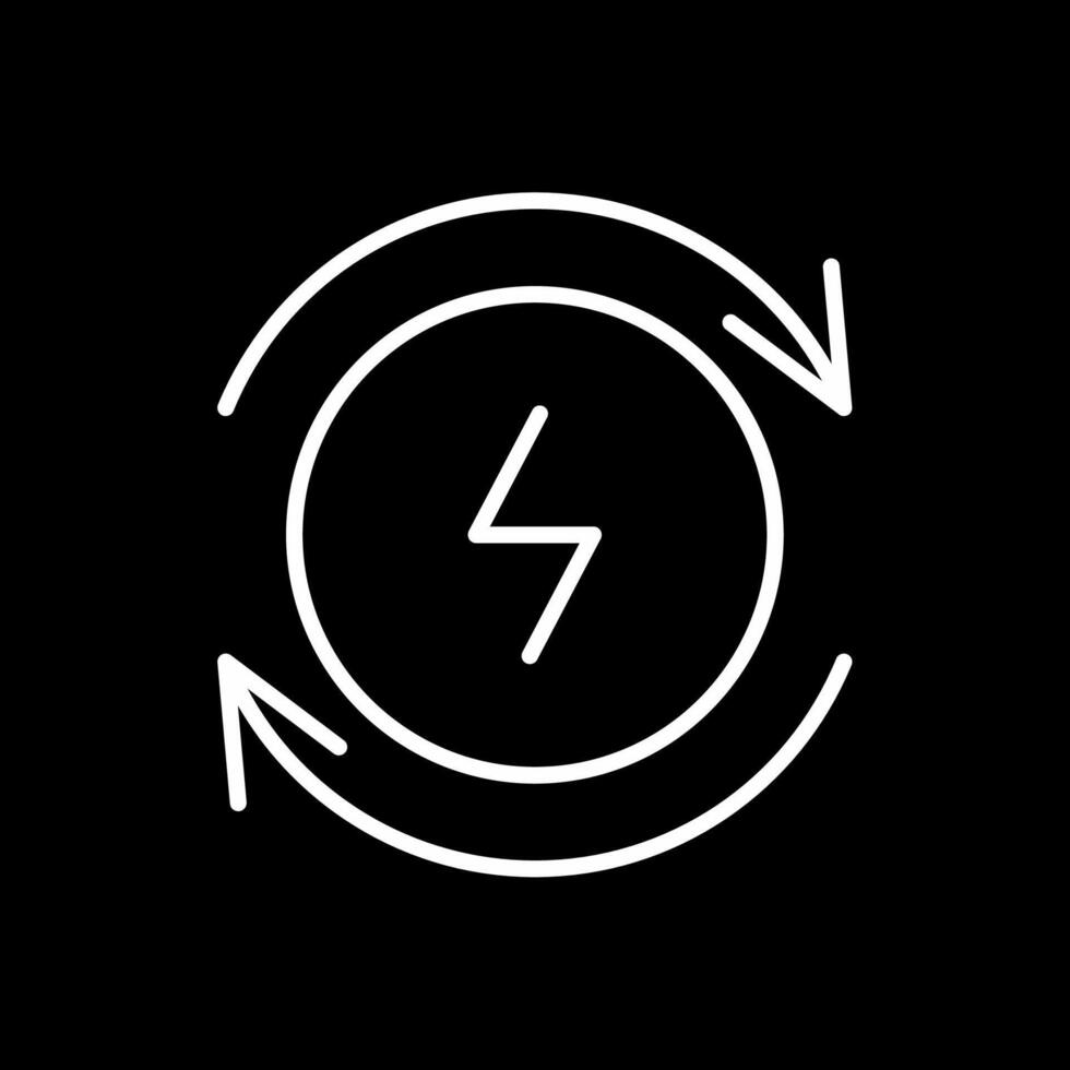 electricidad línea invertido icono diseño vector