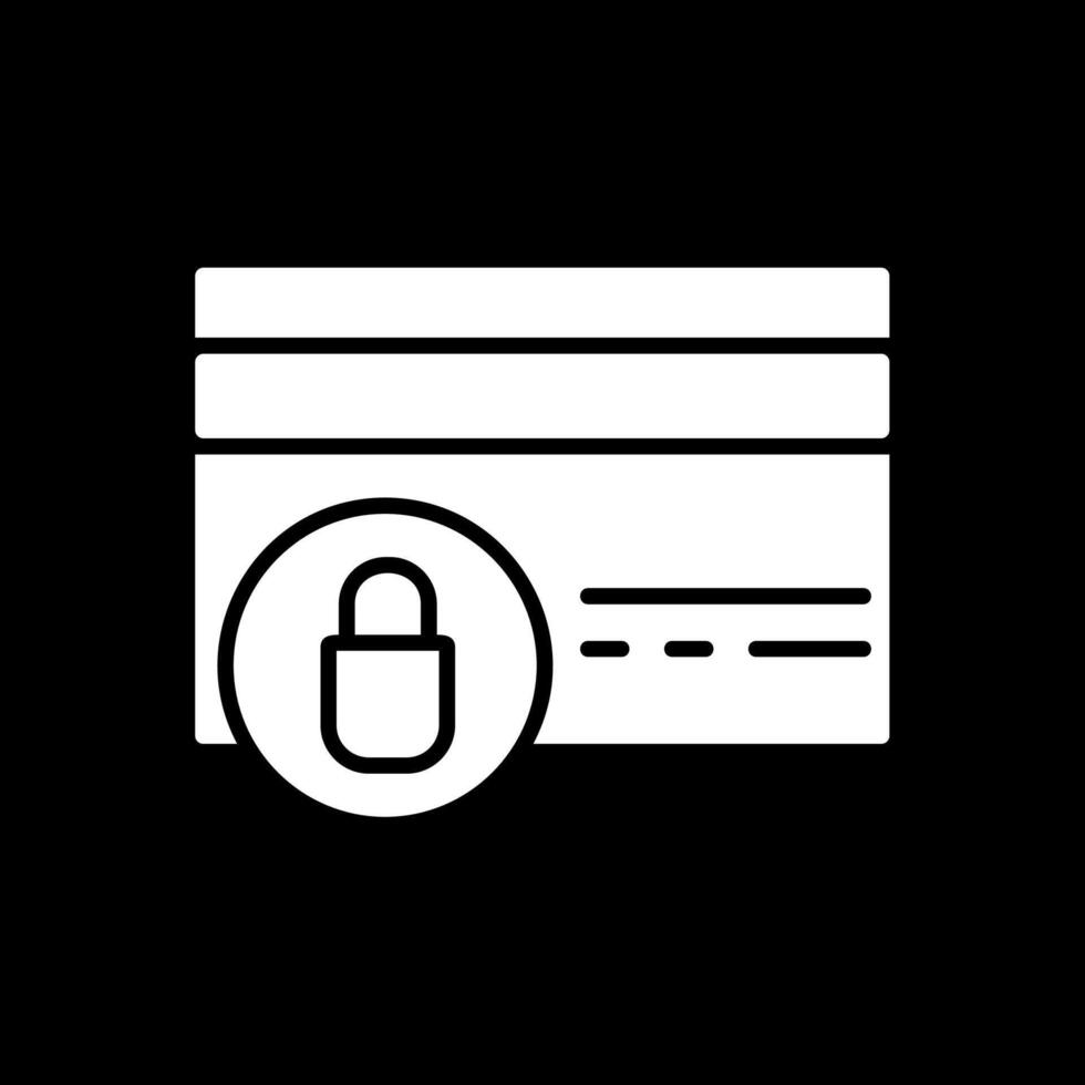 Locked Card Glyph Inverted Icon Design vector