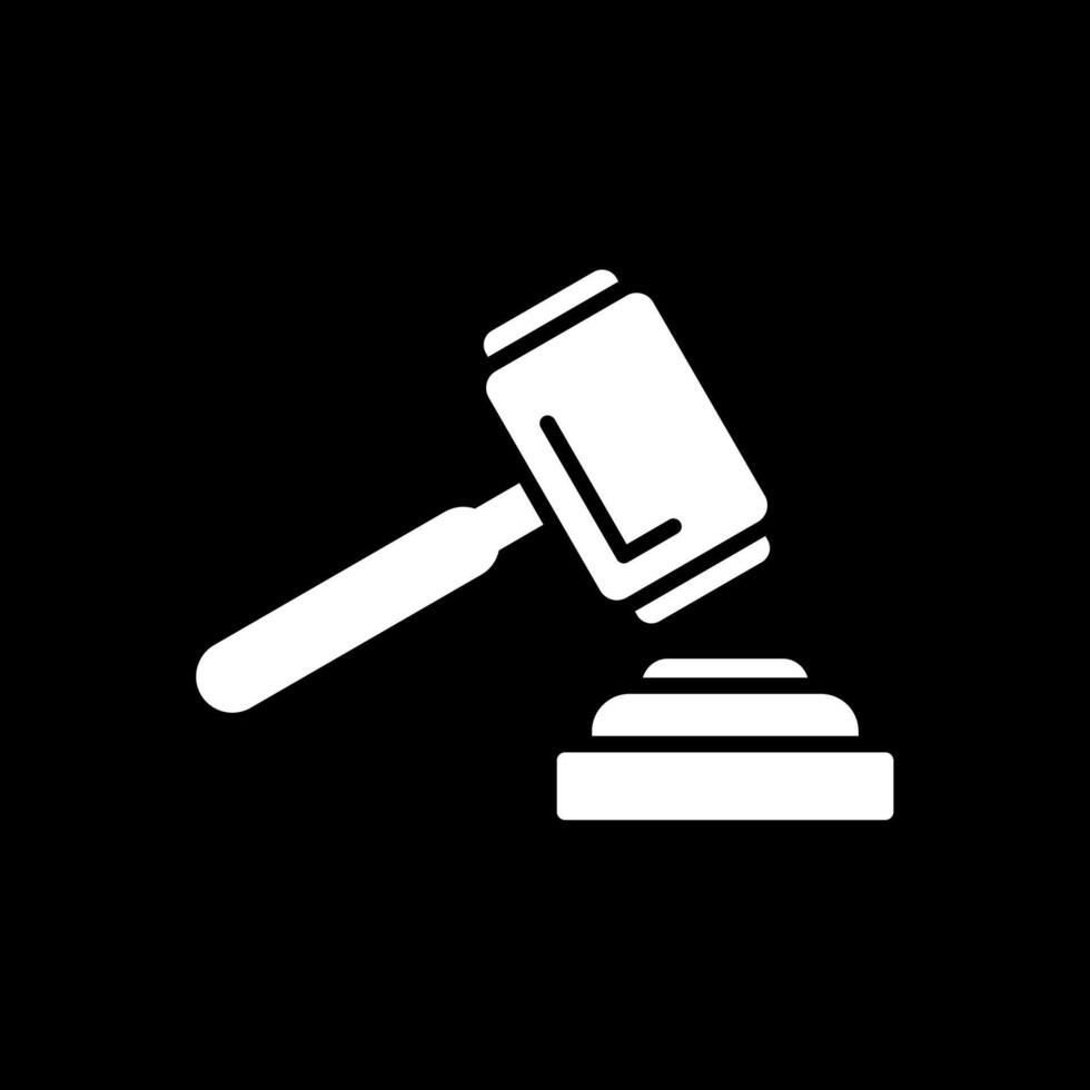 Auction Glyph Inverted Icon Design vector