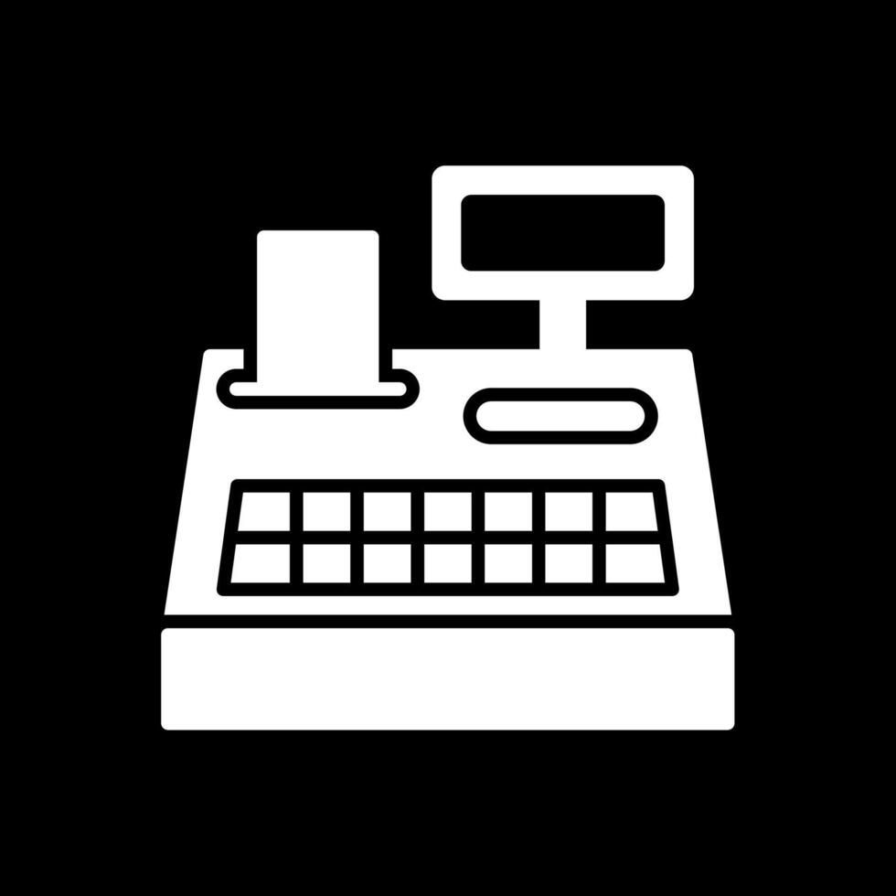 Cash Register Glyph Inverted Icon Design vector