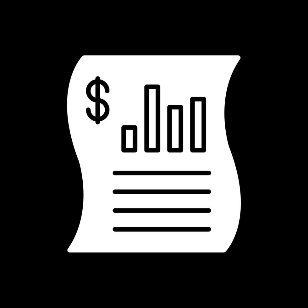 Financial Reporting Glyph Inverted Icon Design vector