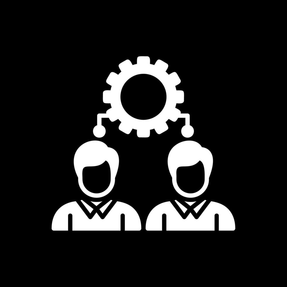 Workforce Glyph Inverted Icon Design vector