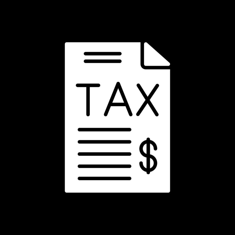 Tax Glyph Inverted Icon Design vector