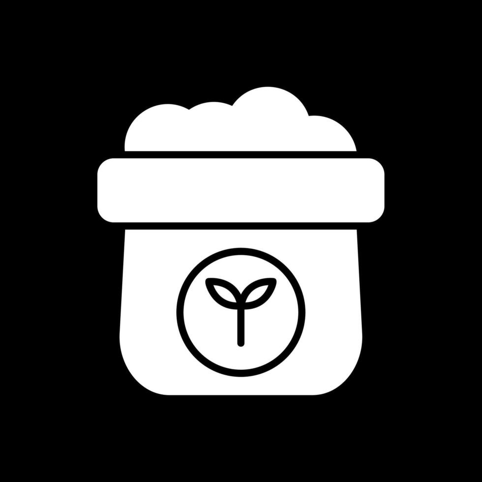 Fertilizer Glyph Inverted Icon Design vector