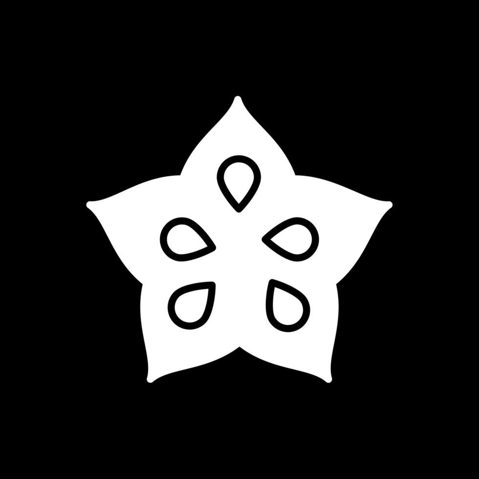 Star Fruit Glyph Inverted Icon Design vector