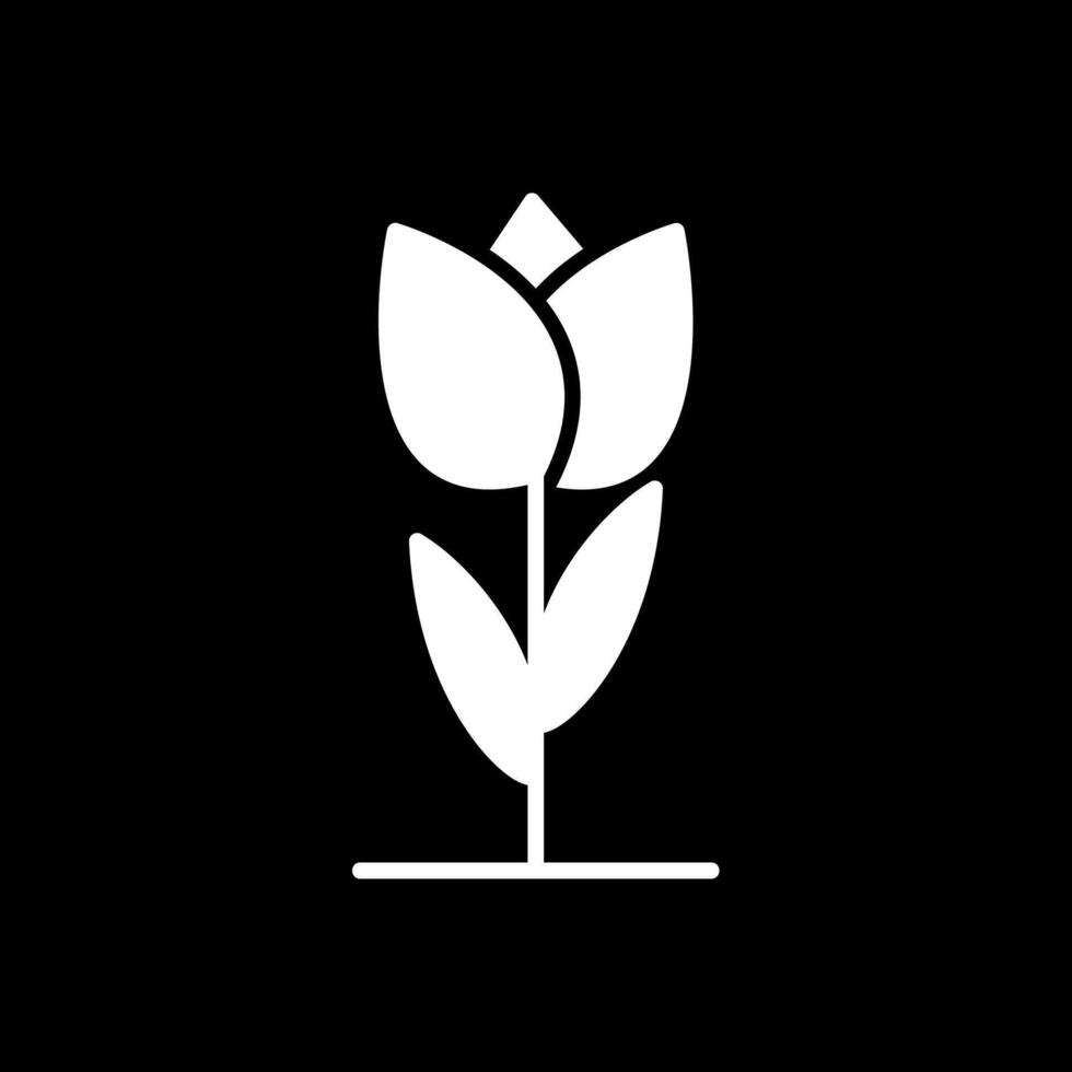 tulipán glifo invertido icono diseño vector