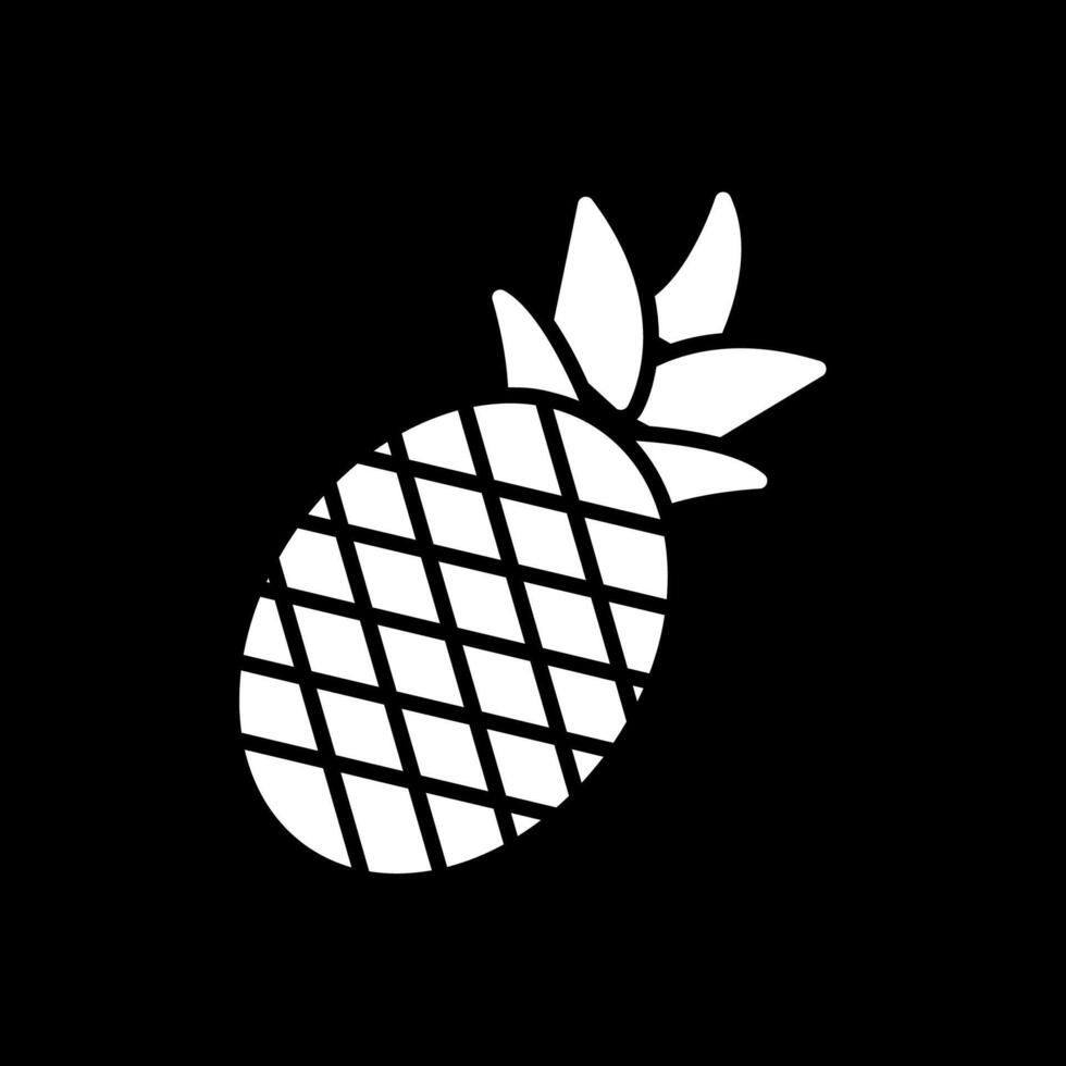 piña glifo invertido icono diseño vector