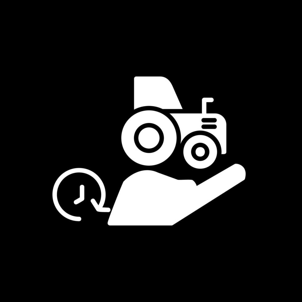 Machines Renting Glyph Inverted Icon Design vector