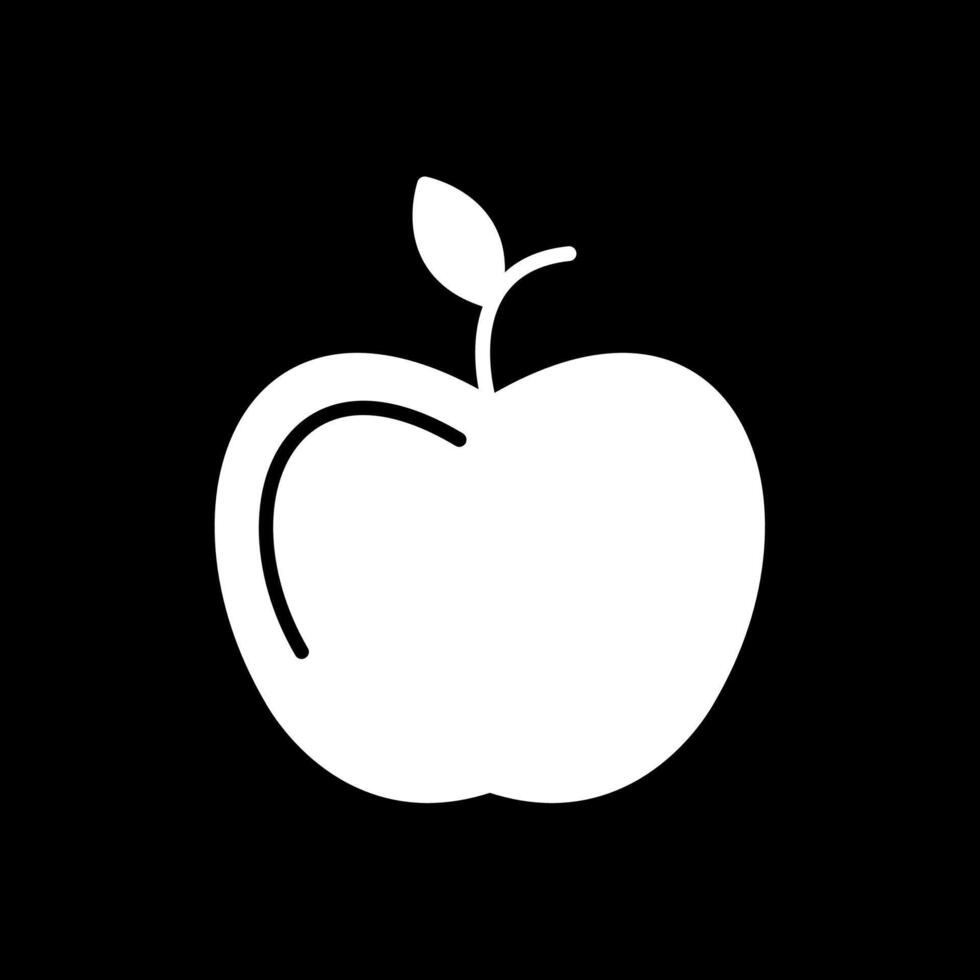 Apple Glyph Inverted Icon Design vector