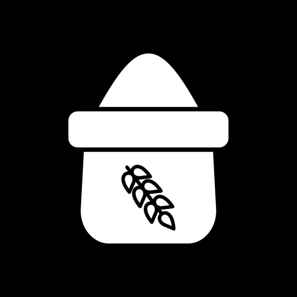 Flour Glyph Inverted Icon Design vector