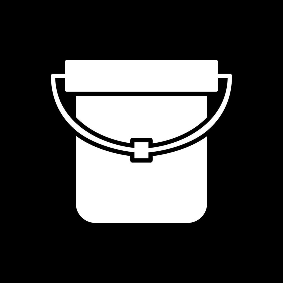 Bucket Glyph Inverted Icon Design vector