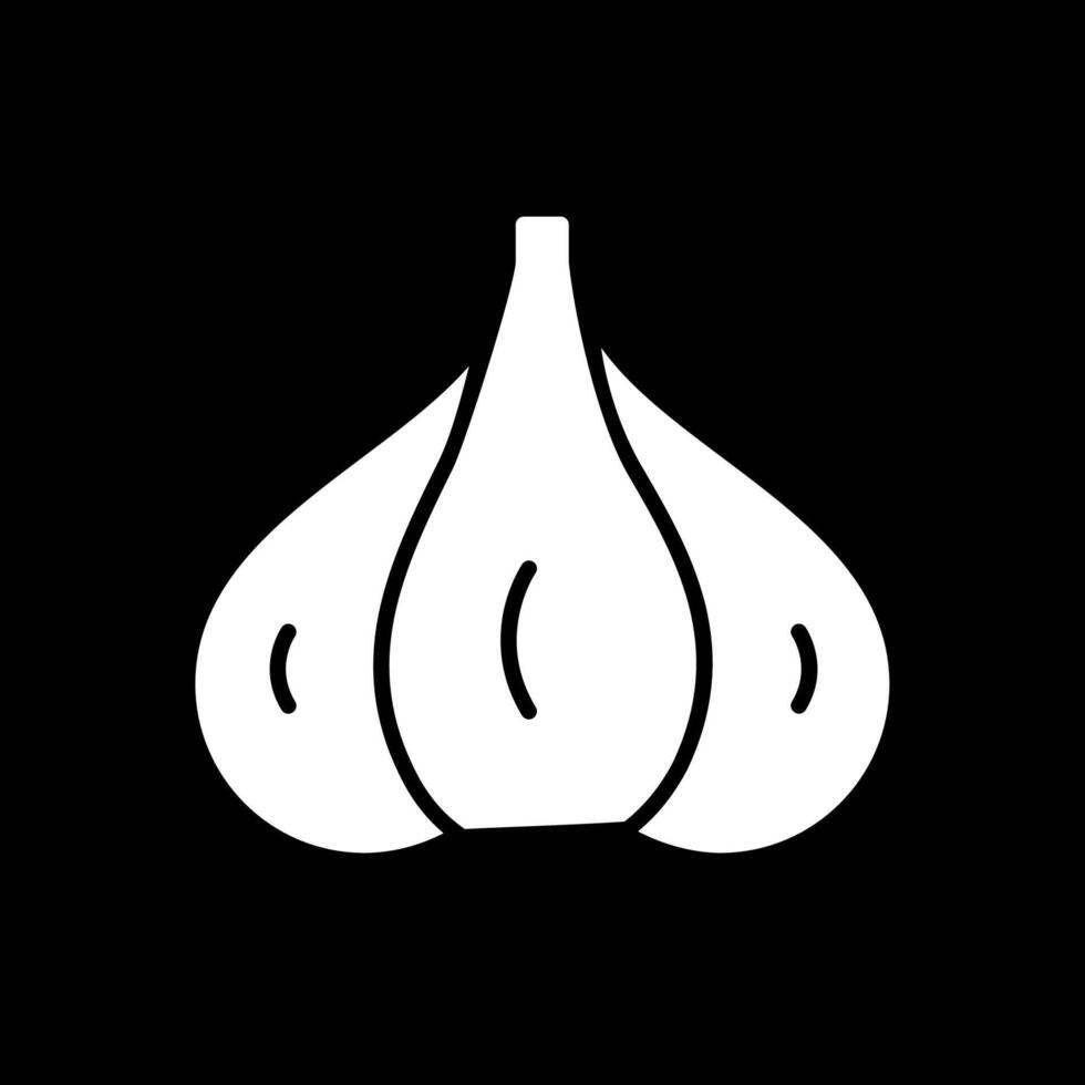 Garlic Glyph Inverted Icon Design vector