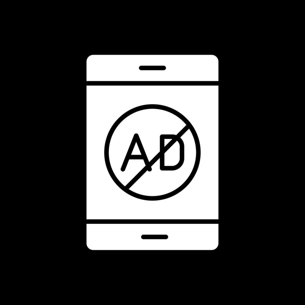 Ad Blocker Glyph Inverted Icon Design vector