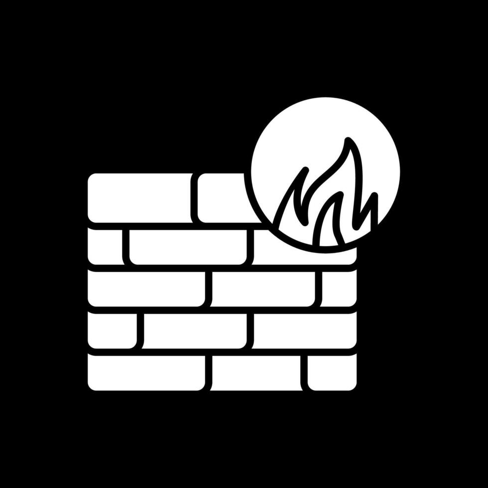 Firewall Glyph Inverted Icon Design vector