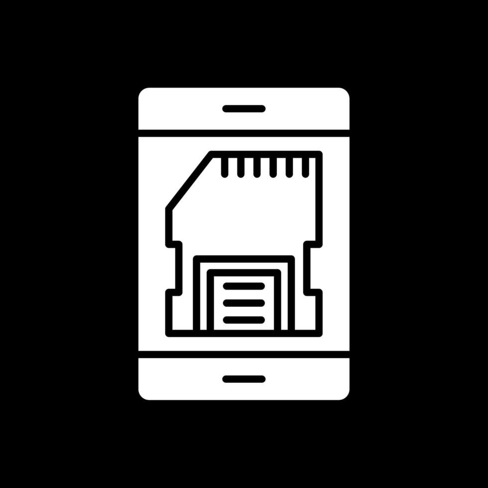 Sd Card Glyph Inverted Icon Design vector