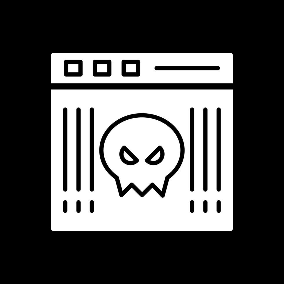 Malware Glyph Inverted Icon Design vector