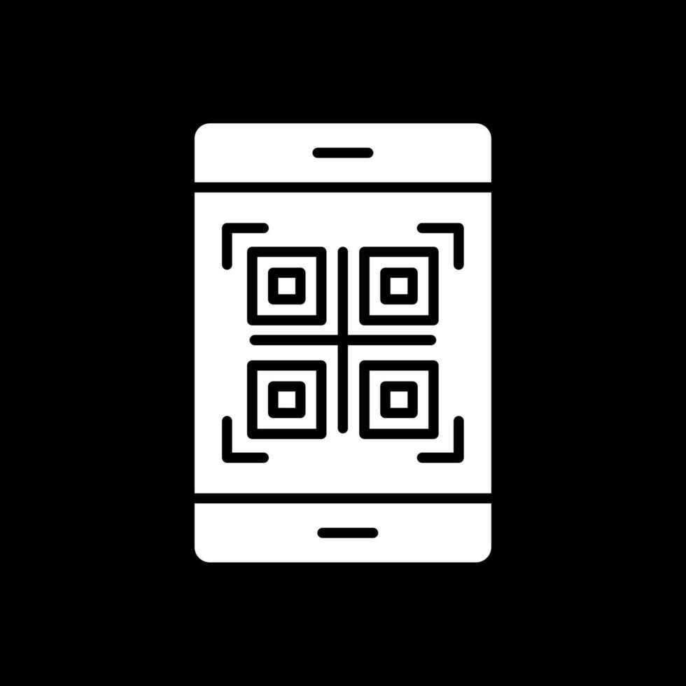 Qr Code Glyph Inverted Icon Design vector