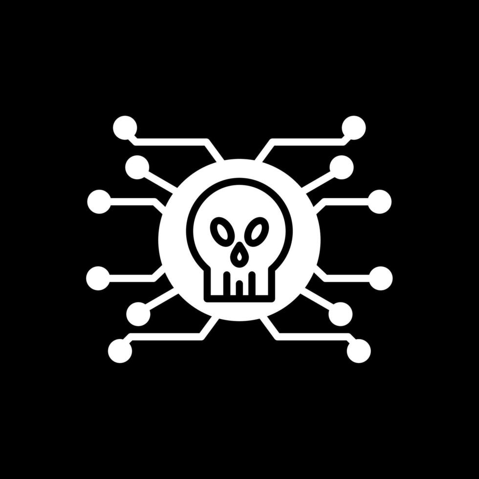 Cyber Attack Glyph Inverted Icon Design vector