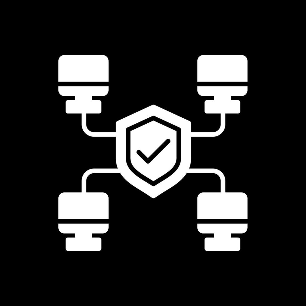 Network Glyph Inverted Icon Design vector