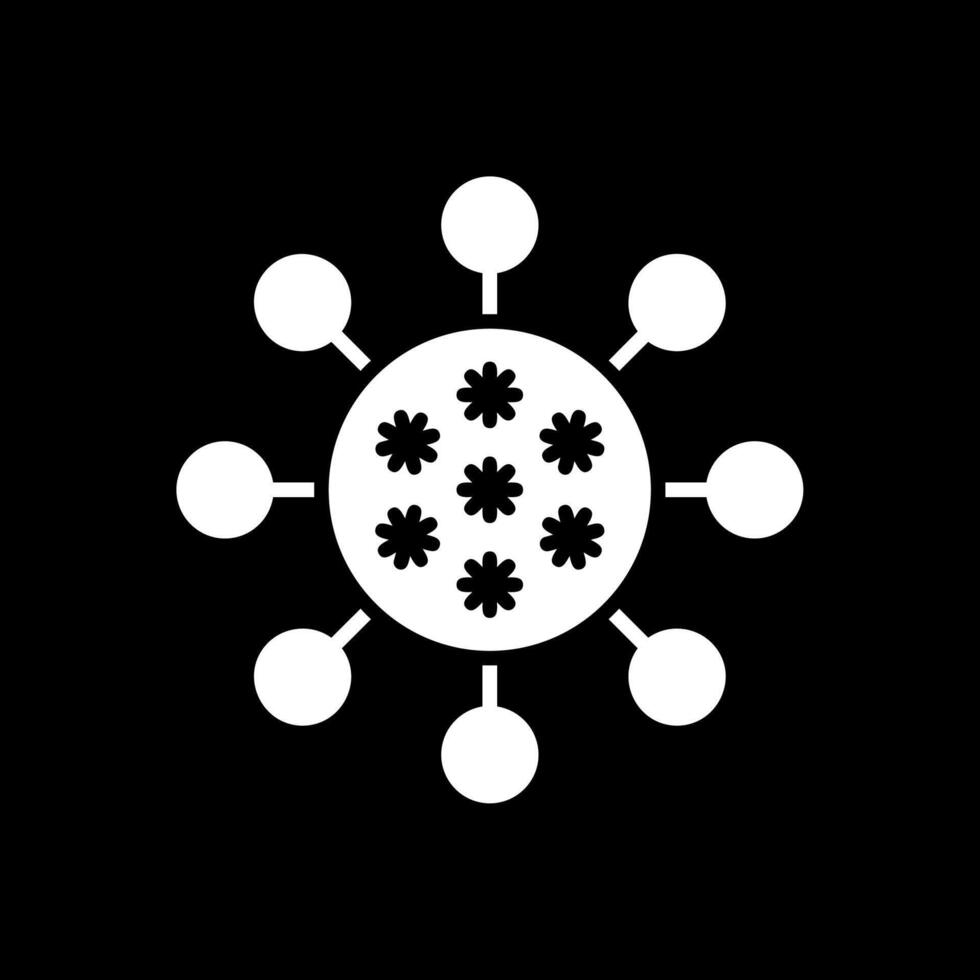 Bacteria Glyph Inverted Icon Design vector
