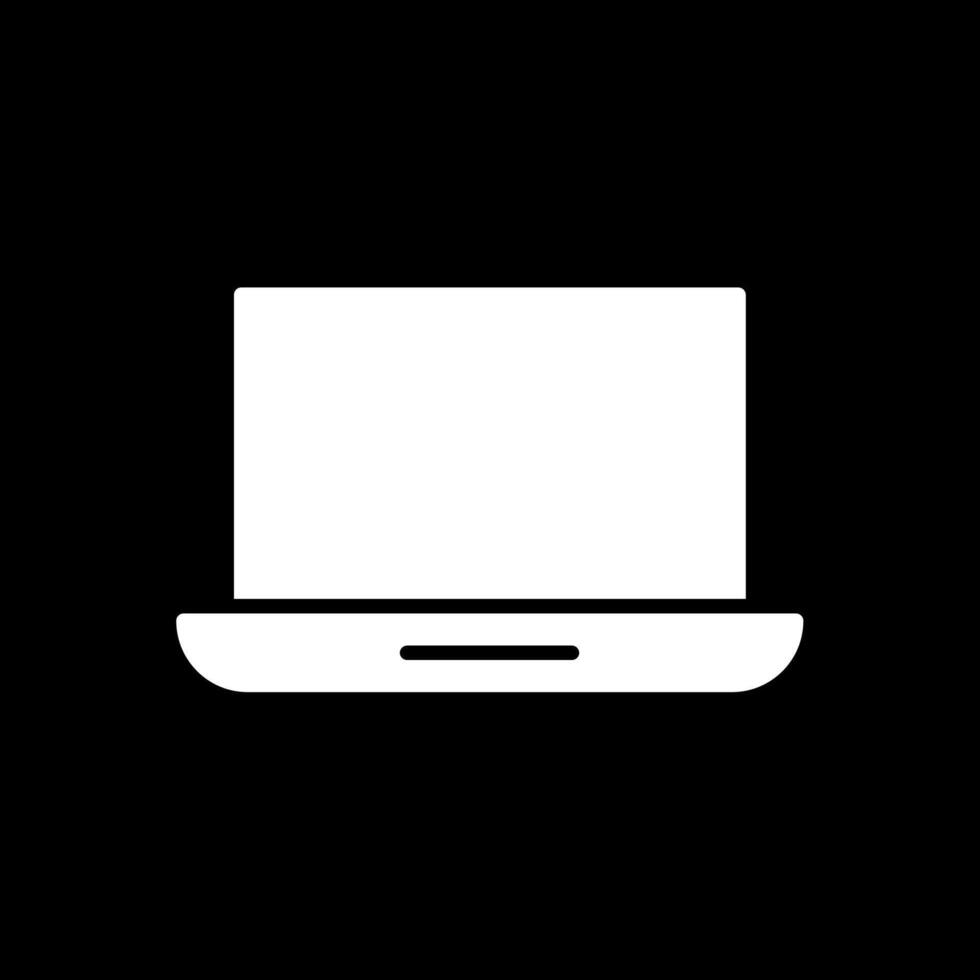 Laptop Glyph Inverted Icon Design vector