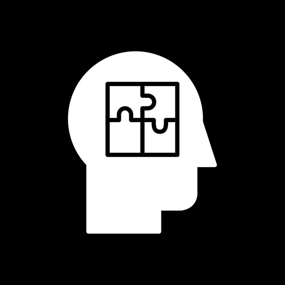 psiquiatría glifo invertido icono diseño vector