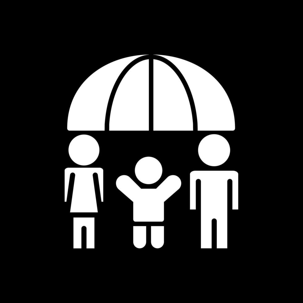 Family Health Insurance Glyph Inverted Icon Design vector