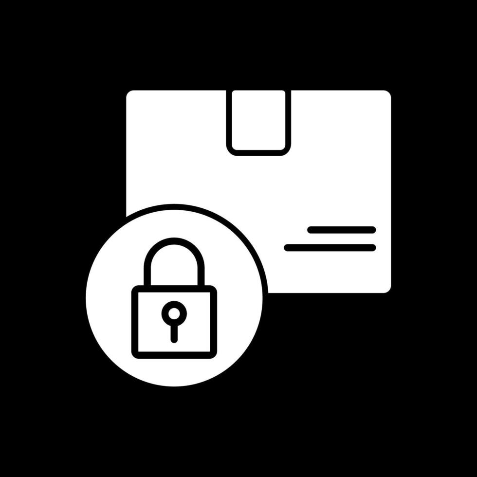 logística y seguridad glifo invertido icono diseño vector