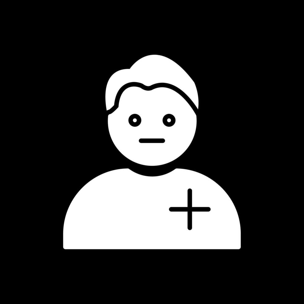 Boy Patient Glyph Inverted Icon Design vector