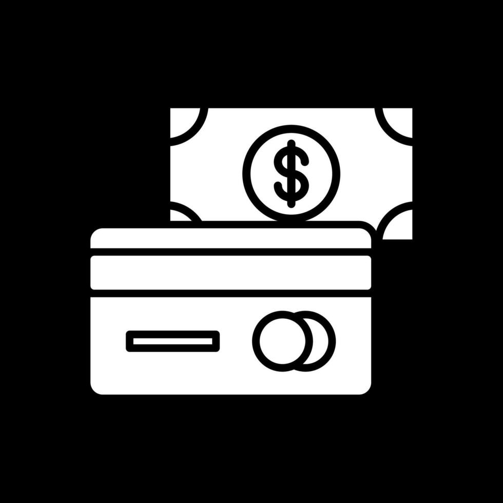 Payment Methods Glyph Inverted Icon Design vector