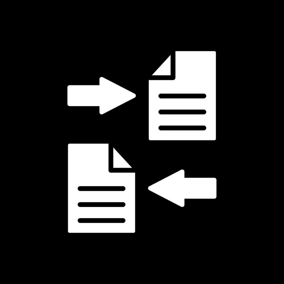 File Sharing Glyph Inverted Icon Design vector