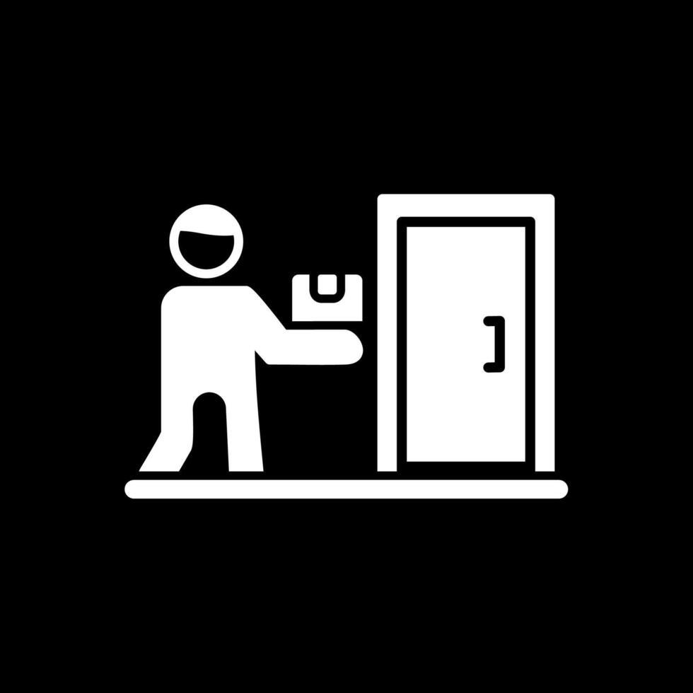 Door To Door Delivery Glyph Inverted Icon Design vector