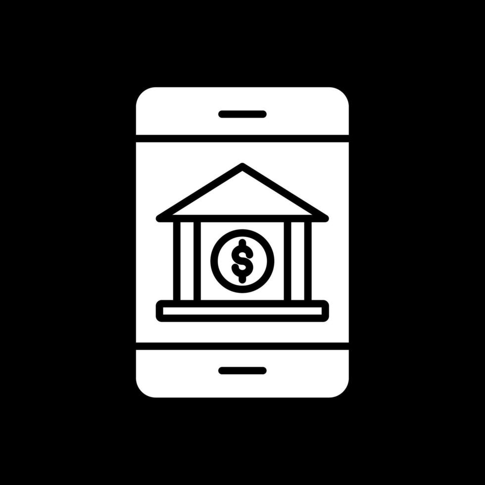 bancario aplicación glifo invertido icono diseño vector