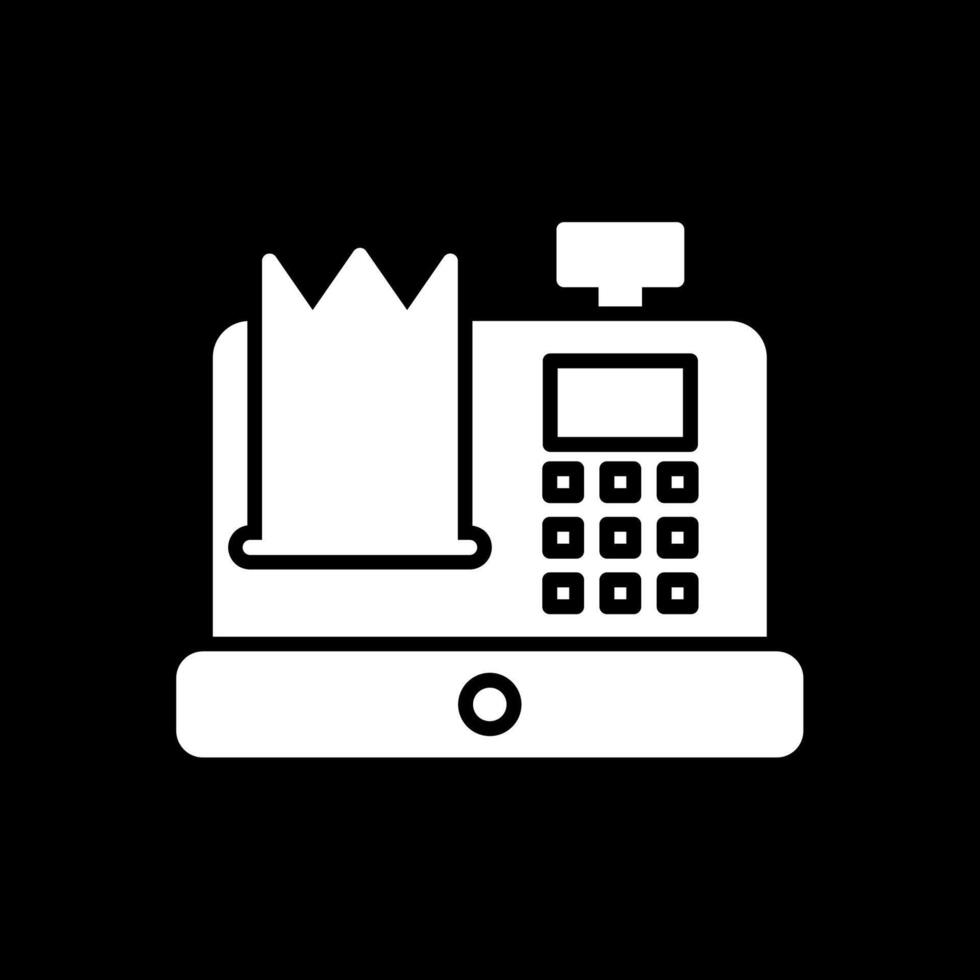 Cash Register Glyph Inverted Icon Design vector