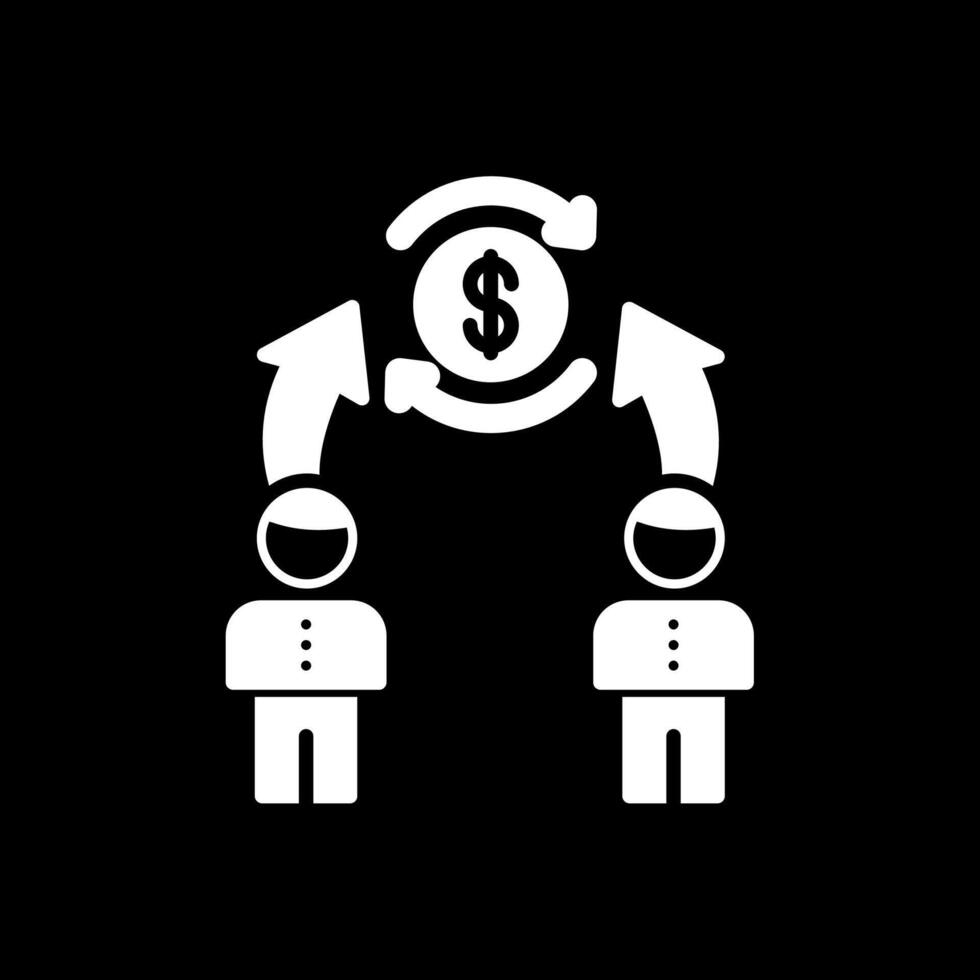 Synergy Glyph Inverted Icon Design vector