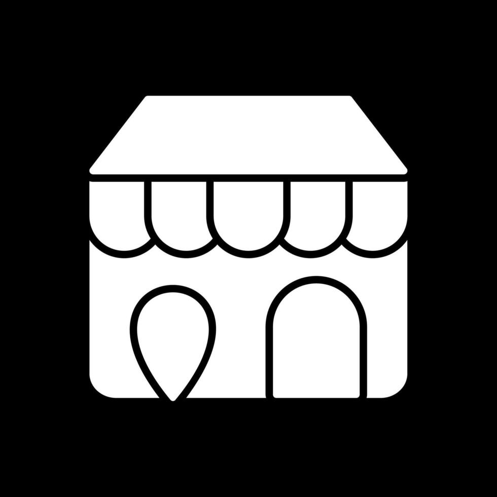 Store Locator Glyph Inverted Icon Design vector