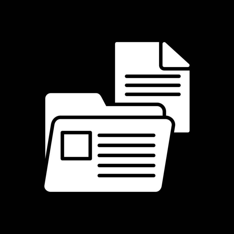 Document Folder Glyph Inverted Icon Design vector