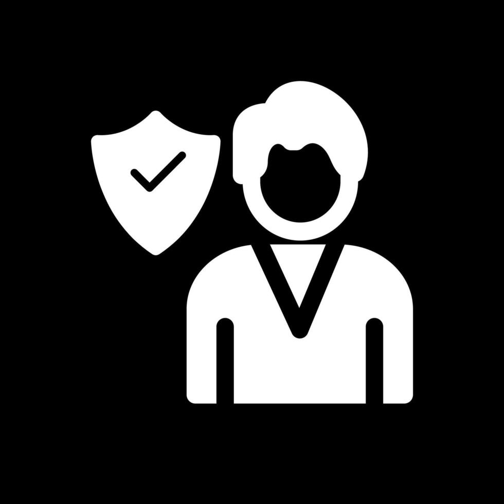 Employee Insurance Glyph Inverted Icon Design vector