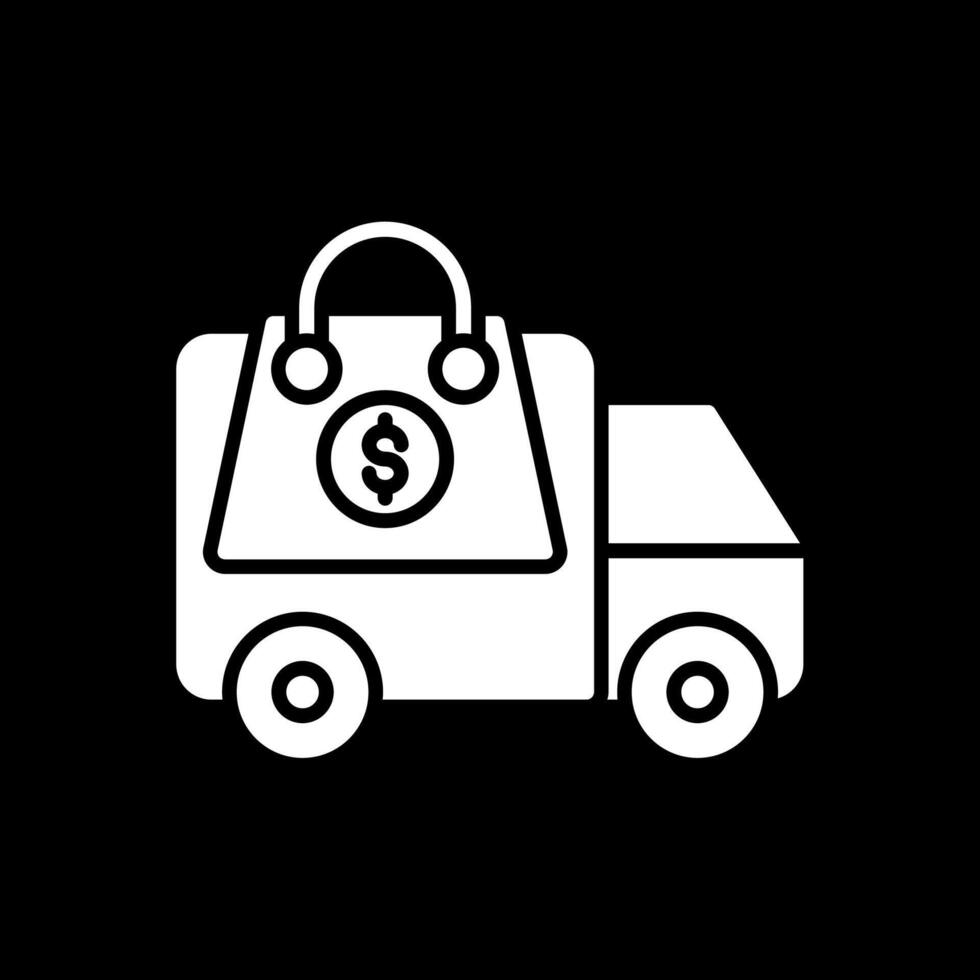 Shopping Delivery Glyph Inverted Icon Design vector