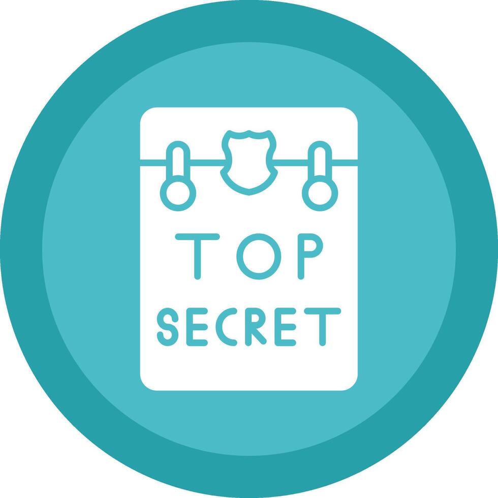 Top Secret Line Shadow Circle Icon Design vector