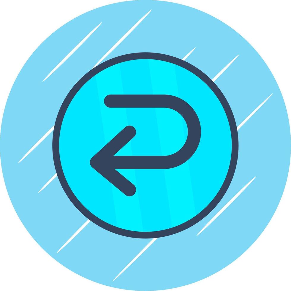 U Turn Flat Circle Icon Design vector